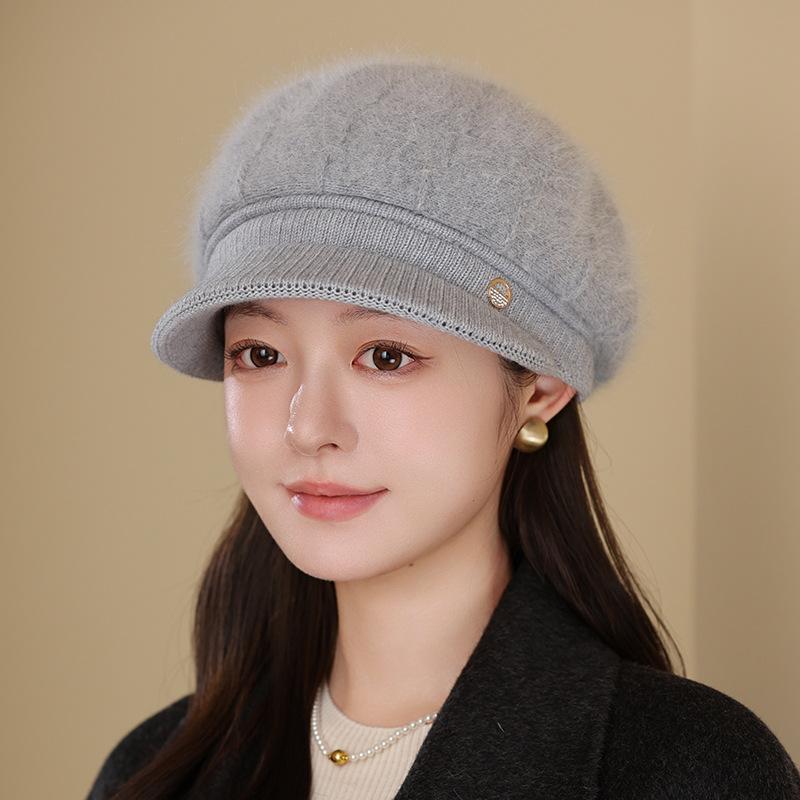Women Autumn and Winter New Models In The Elderly Rabbit Fur Warm Knitted Cap Outdoor Riding Cold Hat