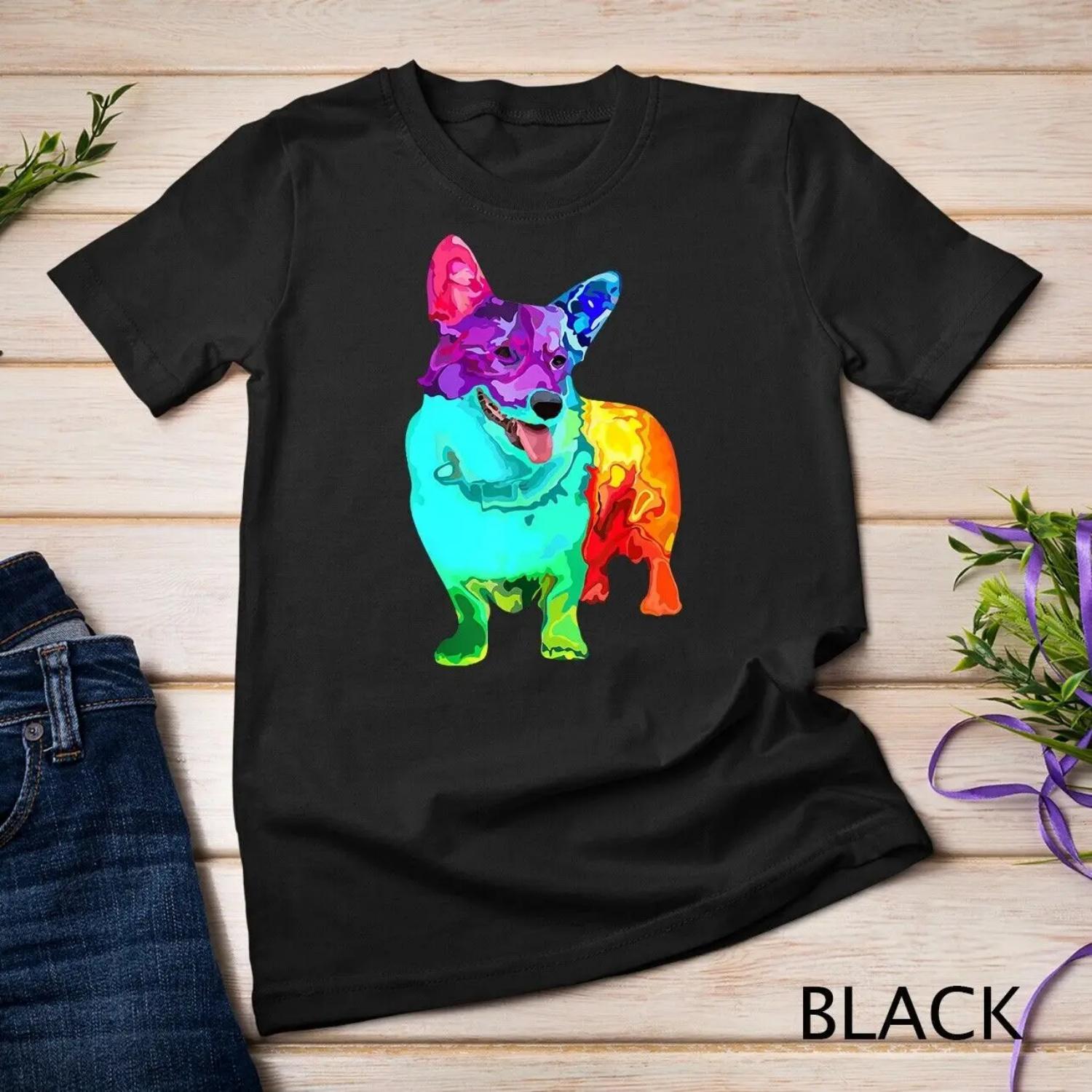 Dog Lover s Welsh Corgi For Womens Colorful Men T Shirt S