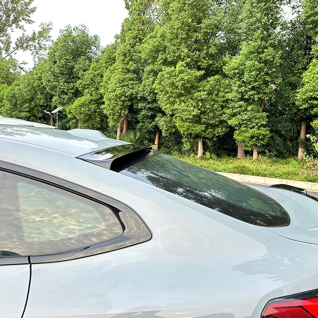 Carbon Fiber Look/Gloss Black Rear Trunk Roof Spoiler Wing Lip Tail Upper Splitter For 2020-2025 BMW 4 Series G26 i4 425i 430i