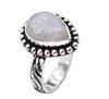 Moonstone Natural Gemstone Antique Silver Plated Ring US Size-5.75 R 679