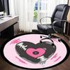 1pc Heartbeat Love Office Round Area Rug,  Mat Suitable For Office, Under Office Chairs Bedroom Living Room Home Decor, Room Deco