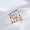 Personality Diamond Shape Large Rings with Zircon Fashion Women Gold Color Jewelry Gifts