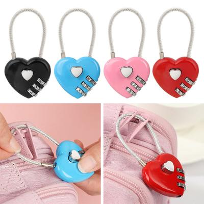 HOT Outdoor Travel Suitcase Dial Combination Valentine's Day Luggage Security Tool 3 Digit Password Padlock Heart Shaped Lock
