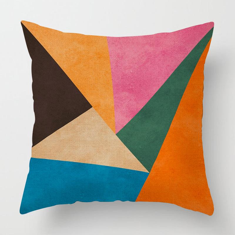 Home Decor Geometric Pattern Decorative Digital Print Pattern Cushion Cover Suitable For Sofa Bedroom Car Pillow Cover