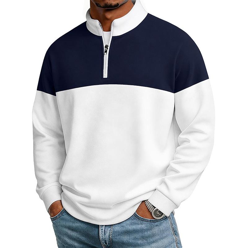 Men Half Zip Stand Collar Sweatshirt Long Sleeve Casual Loose Pullover Tops Autumn Winter Fashion Male Daily Comfortable Streetwear Sweatshirts