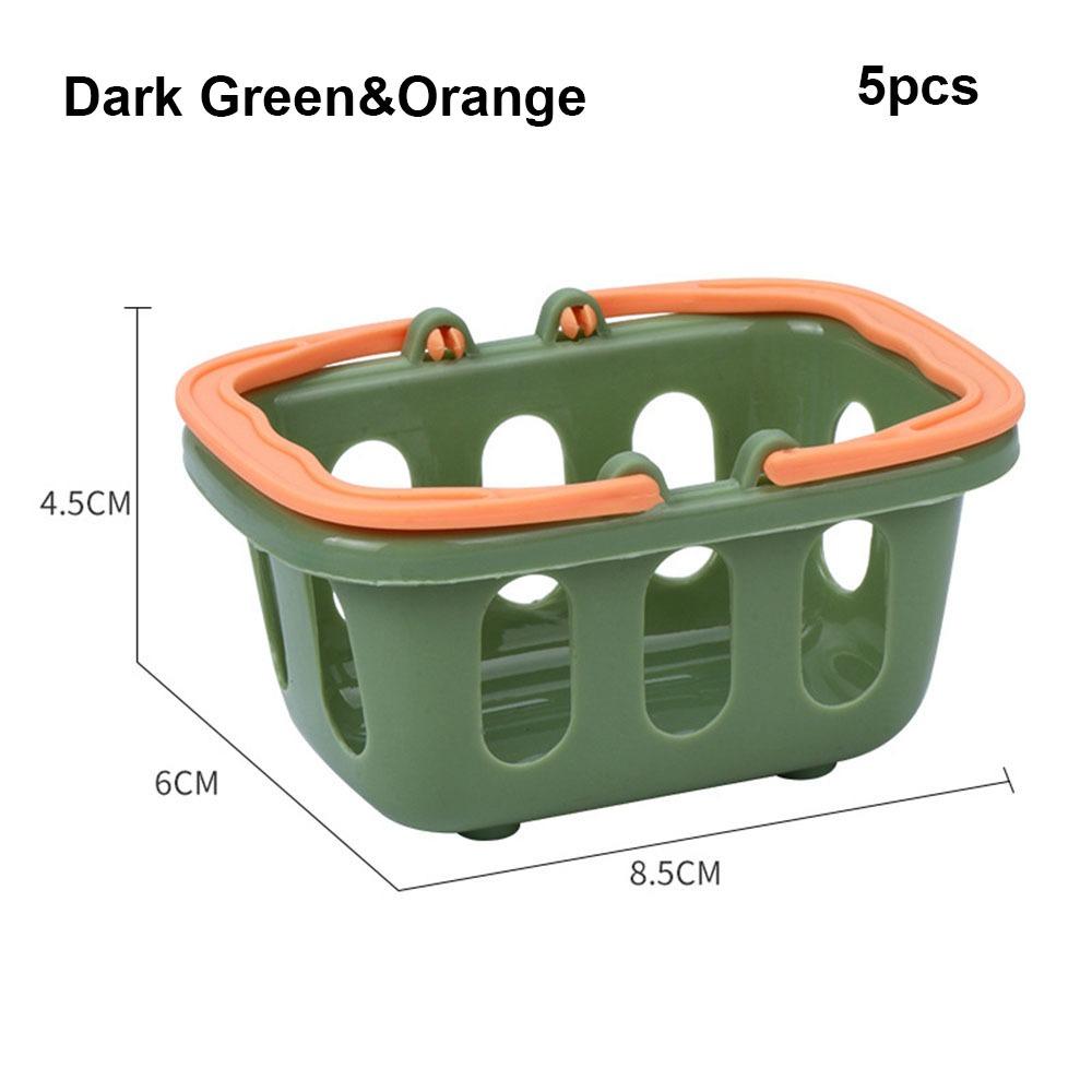 5pcs Multicolors Basket Toys Mini Shopping Hand Basket Model Doll House