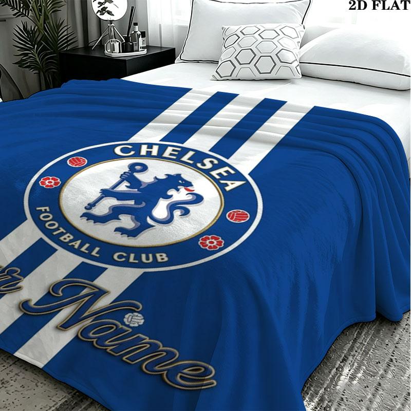 1PC Chelsea F Custom Name Patterned Flannel Blanket Suitable For All Seasons for Home Decor Warmth and Comfort Gifts Holiday Present