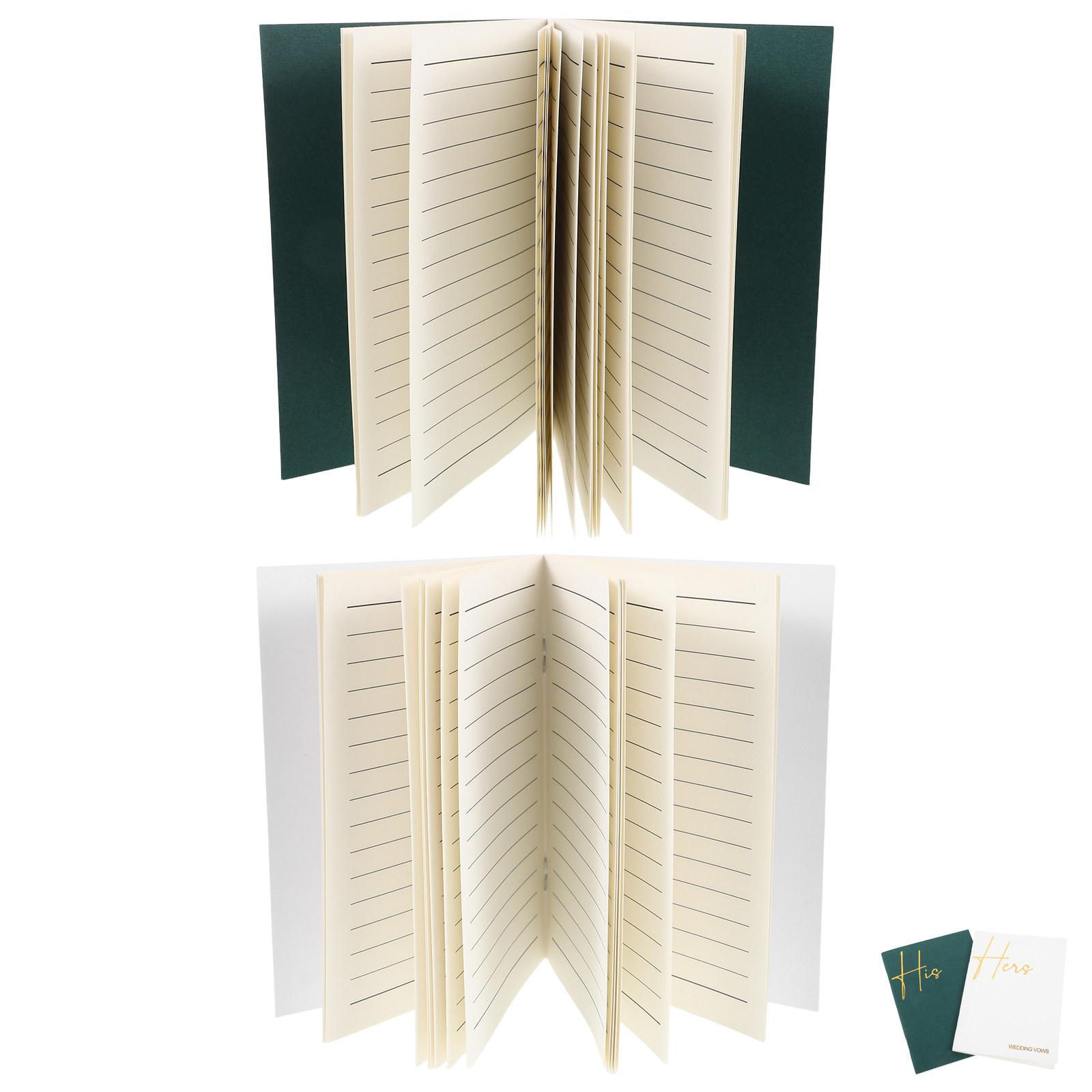 

2Pcs Wedding Vow Books Elegant His Hers Vows Card Set Ceremony Keepsake Book for Bride Groom Wedding Vow Books other