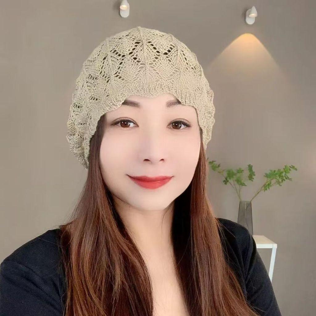 Knitted Hat Woman Autumn Winter Wool Beanie With Breathable Design For Casual Wear