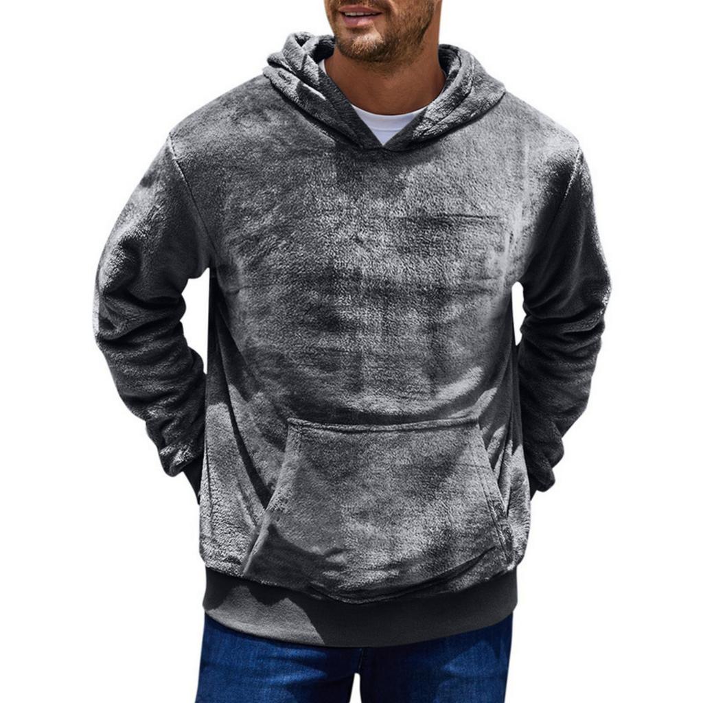 Sudadera de Hombre Oversize Holgada con Capucha Sudadera Suave y Peluda Casual Manga Larga