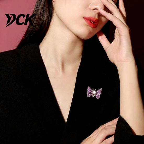 Butterfly Shaped Brooch Faux Pearl Rhinestone Brooch, Dainty Decorative Badge Pin Pin, Sweater Cardigan Coat Dress Jewelry Accessories Daily Wear