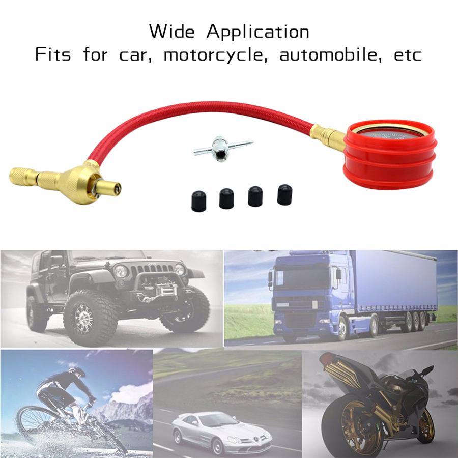 0-75PSI Tyre Deflator Rapid Tire Air Pressure Gauge Pointer Type Dial Valve Tool