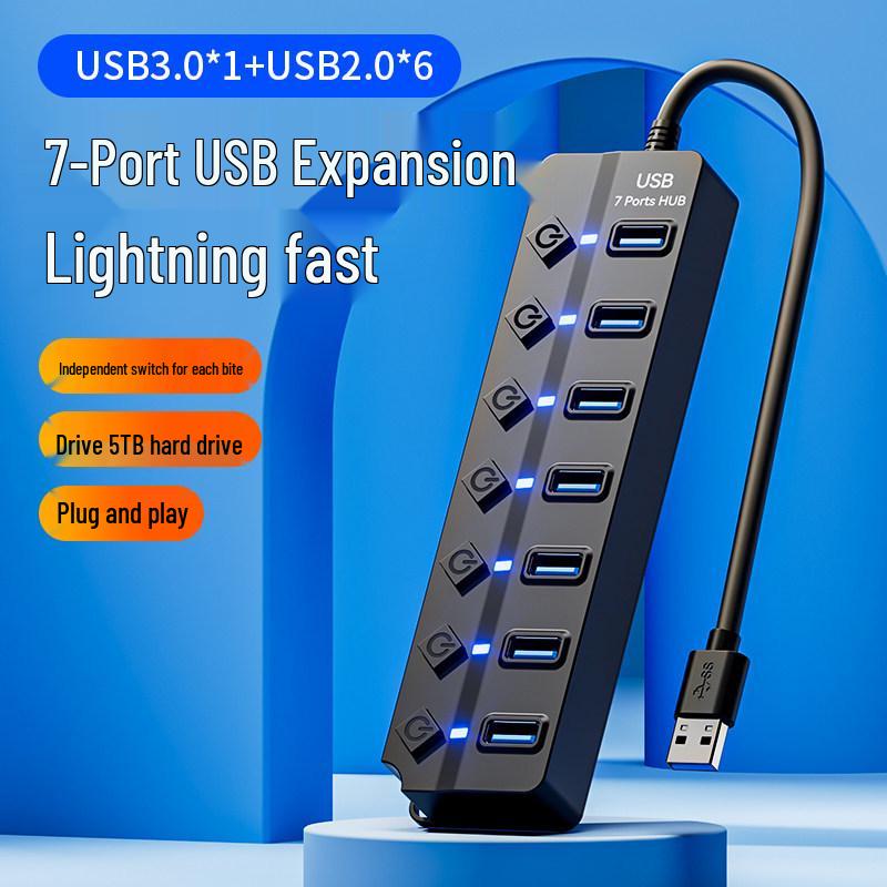 USB 3.0 Multi-Port Desktop Adapter - 4/7 Ports Extension Cord