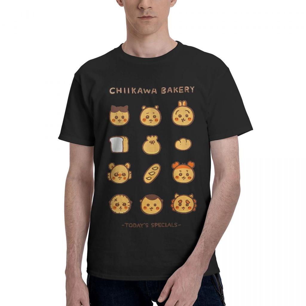 Men T-Shirt Chiikawa Chiikawa Bakery T-Shirts Hipster Beach Tee Shirt Funny Design 100% Cotton Tops Gift Idea