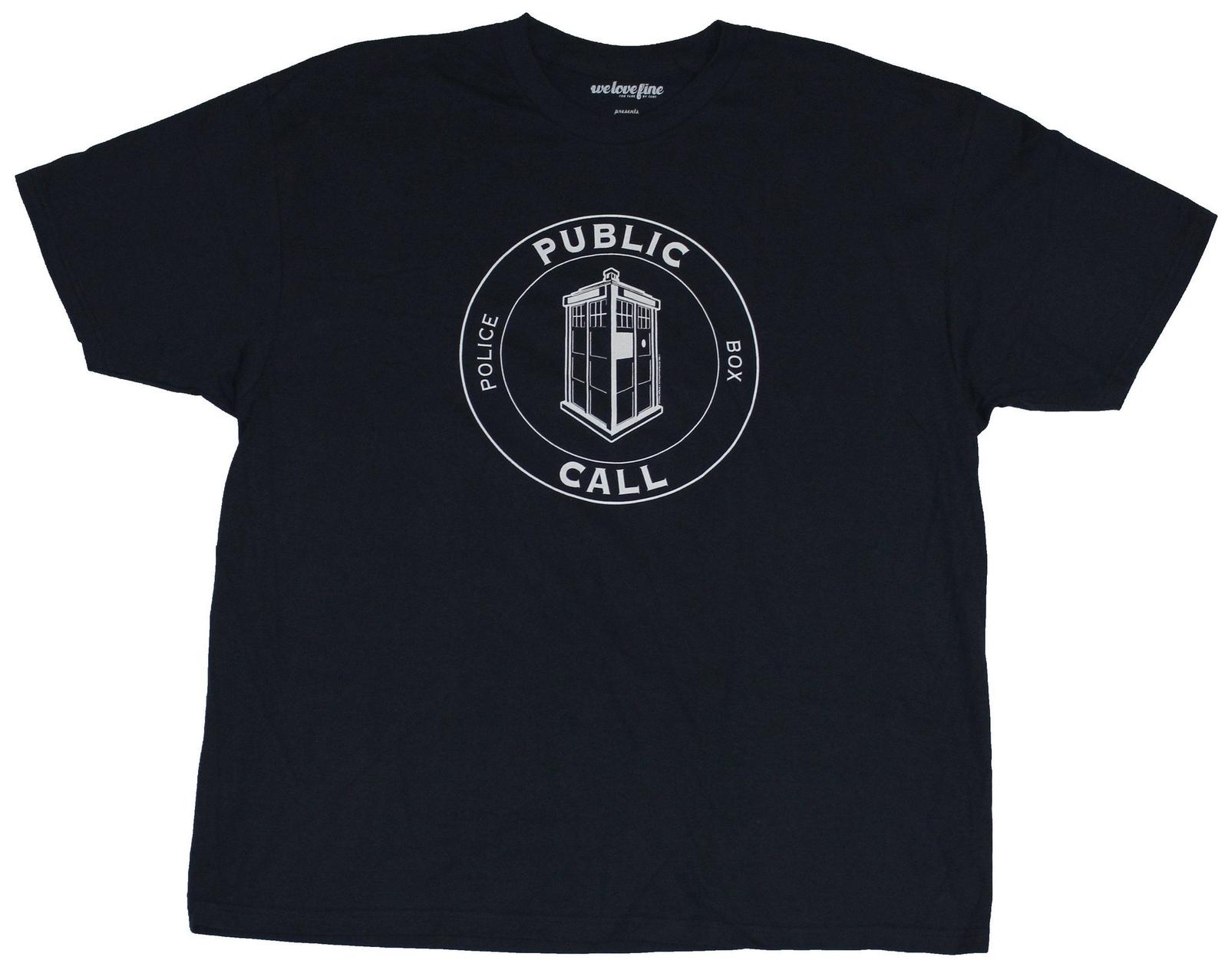 Doctor Who Mens T-shirt Police Call Box Tardis Circle Image S