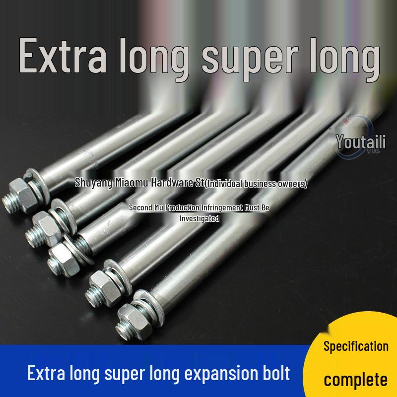 Extra Long Expansion Screws Set - Pull-Out Bolts M6/M8/M10/M12/M14/M16 in Various Sizes (200x250x300x400)