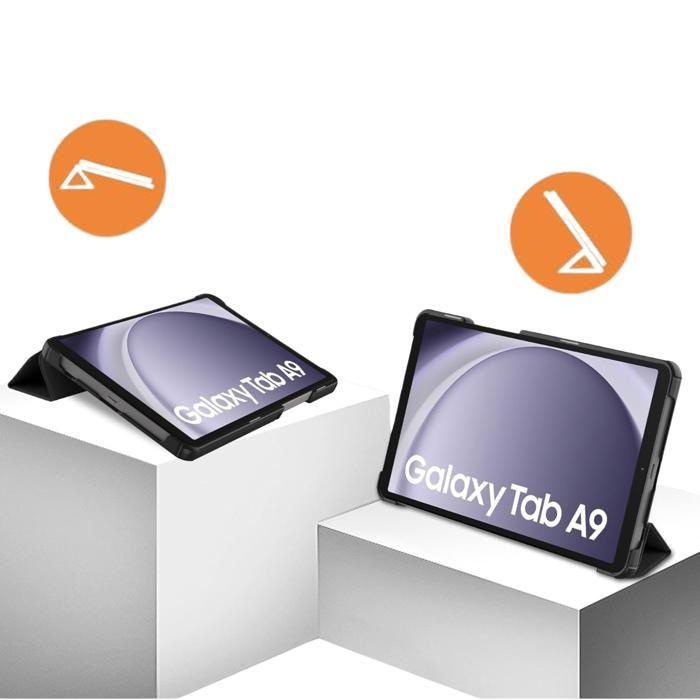 Coque pour Samsung Galaxy Tab A9 2023 - Etui Noir protection intégrale multiposition Phonillico