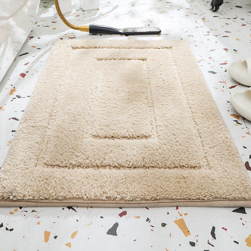 Thickened U-Shaped Non-Slip Absorbent Toilet Mat - Dirt-Resistant Bathroom and Bedside Carpet