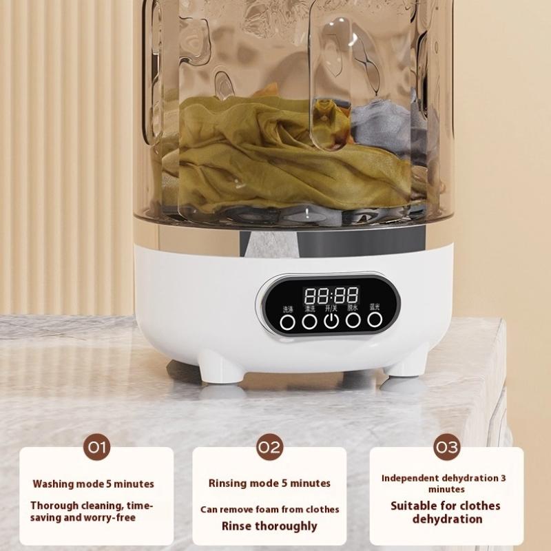 Rechargeable Washing Machine and Dehydrator, Mini Small Underwear and Socks Washing Machine, Wireless Portable Dehydrator Washing Machine