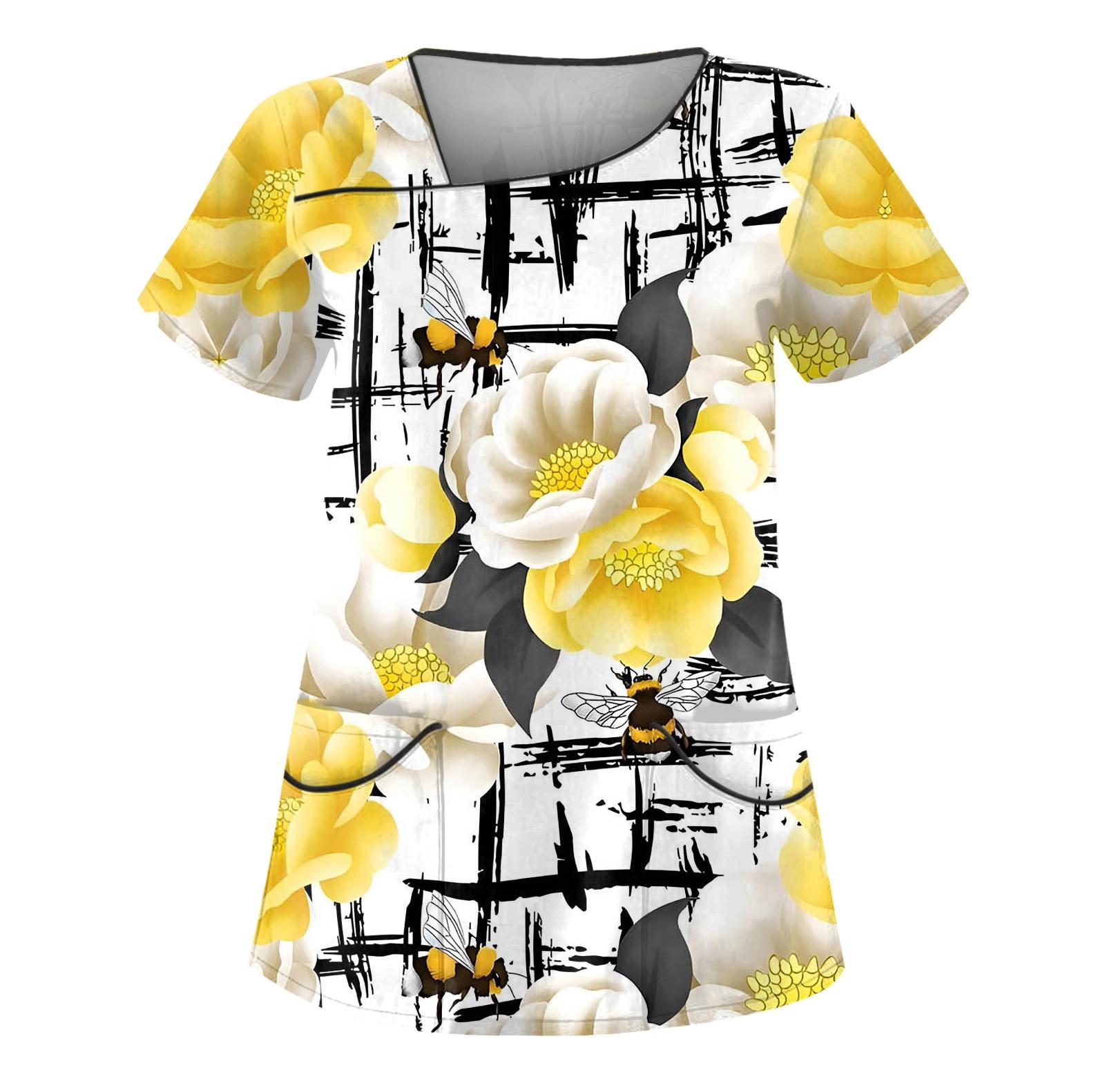 

Женская защитная одежда с имитацией вышивки и набивным рисунком, с наклонным воротником и двойным карманом XL жёлтый