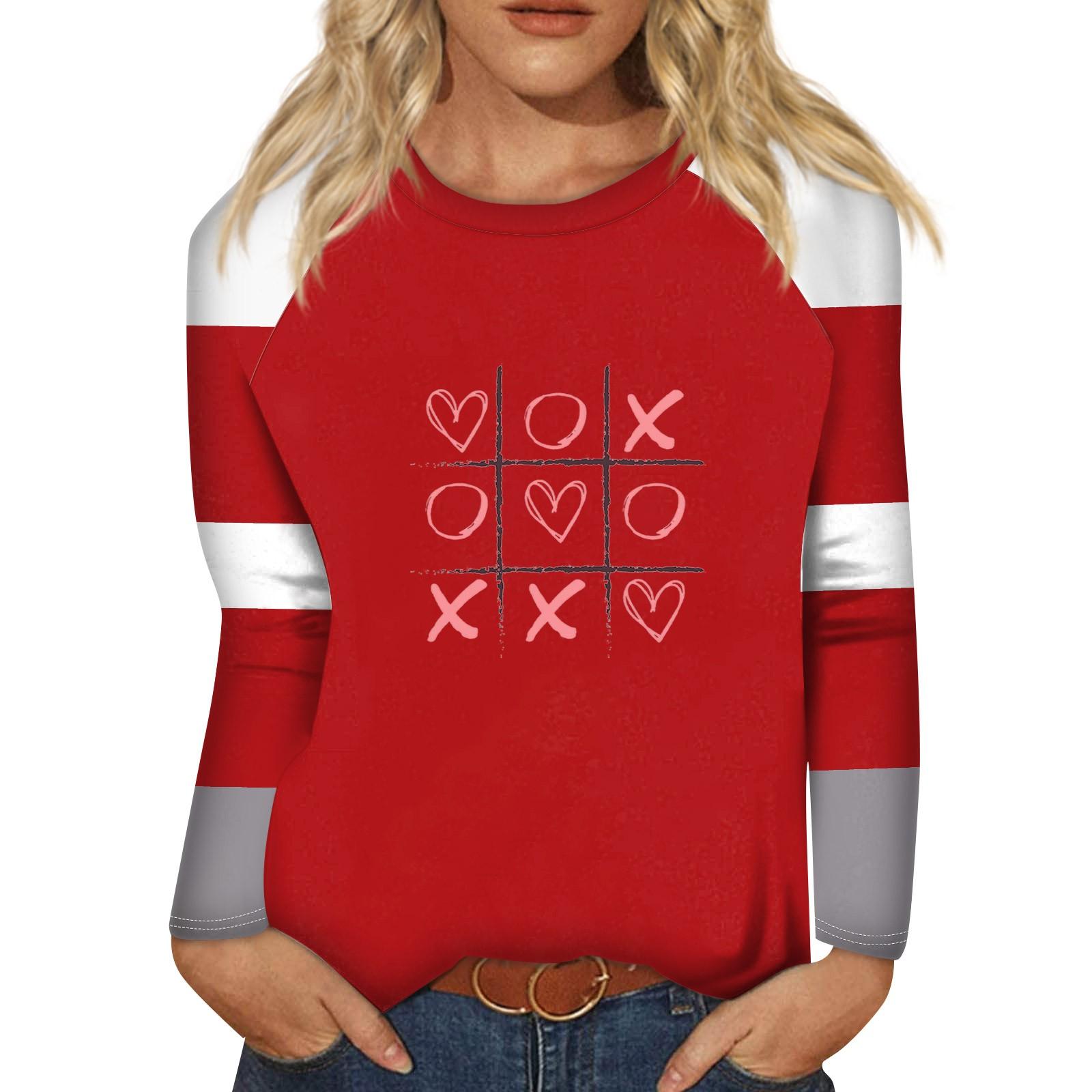 

Рубашка для женщин, модная повседневная футболка с рукавом реглан, круглым вырезом и длинным рукавом, свободная футболка с принтом, женский топ S винный