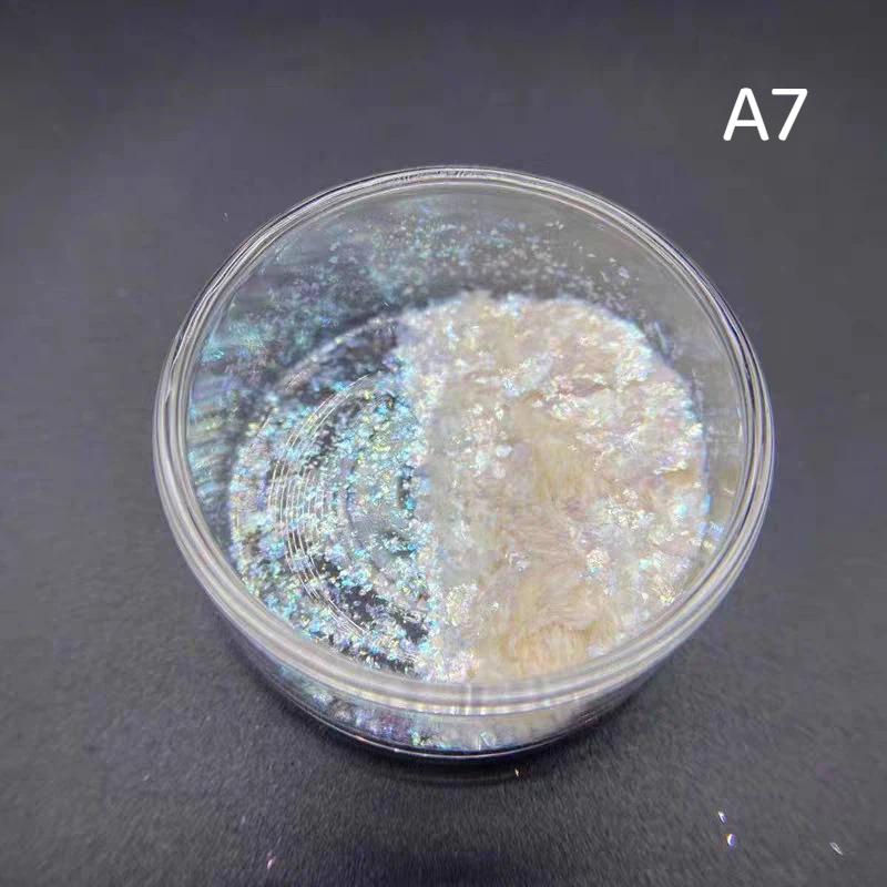 Nagelglitzer Glänzendes Glimmer-Perlenpulver 1 Flasche Gold-Weiß Hochglanz für DIY Harz Seife Kerze Bastelherstellung