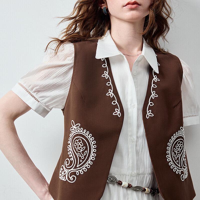 Women's Lyocell Linen Paisley Vest