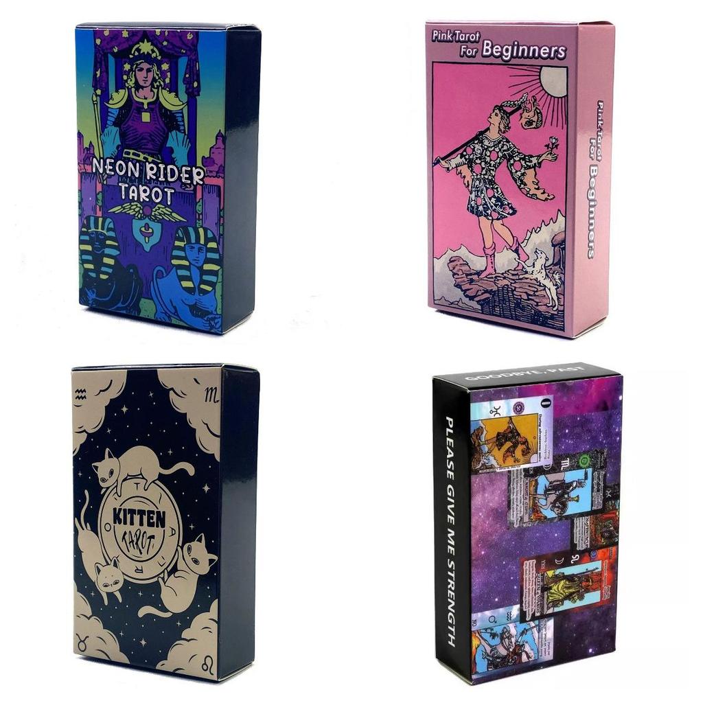 Neon Kedi Temalı Tarot Kart Seti