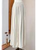 2025 Fall/Winter Cotton Linen Women's Chic Wide-Leg Skirt Pants - Textured, Flowy, and Leg-Elongating