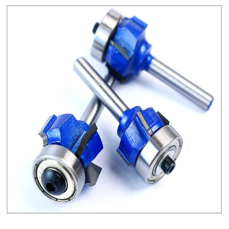 6.35Mm1/4 Shank Round Router Bit R1 R2 R3 4 Corner Woodworking Milling Cutter Trim Knife Edge Alloy Steel Classical Cutter Bit