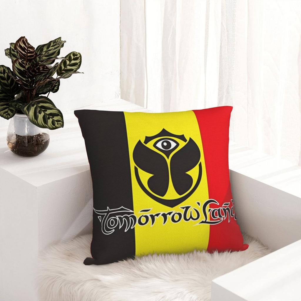 Tomorrowlandd Music Festival Pillow Case Belgium Flag Cushion Cover Awesome Zipper Decor Pillowcase For Home 40X40Cm