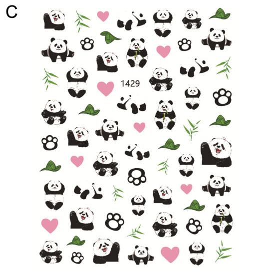Cute Panda Leaf Design Nail Sticker Decorative Paste Easily Self-Adhesive DIY Paper Nail Art Stickers Nail