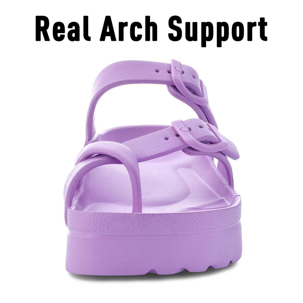 Fashion Litfun Platform Women's Sandals With Arch Support New Summer Beach Slides Ladies Thick Soft Soles Sandals With Adjustable Buckle