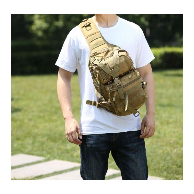 Borsa da Petto da Uomo Zaino Militare Pacchetto Tattico d'Assalto Borsa a Tracolla a Bandoliera Zucchino Impermeabile Borsa Zaino da Esterno Trekking Campeggio Pacco Borsa a Spalla da Uomo