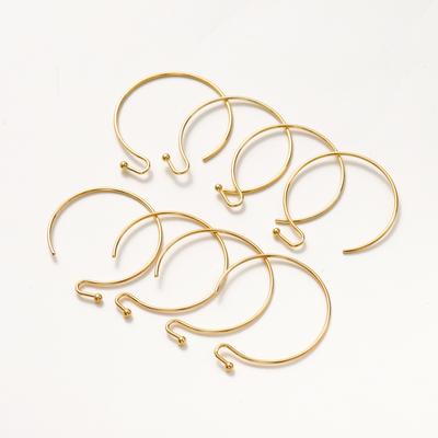 20pcs/lot 14K 18K Gold Plated Hoop Earring Hooks Ear Wire Findings For DIY Making Earrings Jewelry Accessories Wholesale