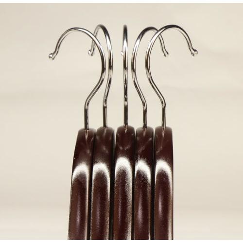 Solar Fischaufhänger, Holzanzugbügel mit 360-Grad-Drehhaken, Rutschfest, Massivholz-Kleiderbügel (Rötlich Braun, 30)