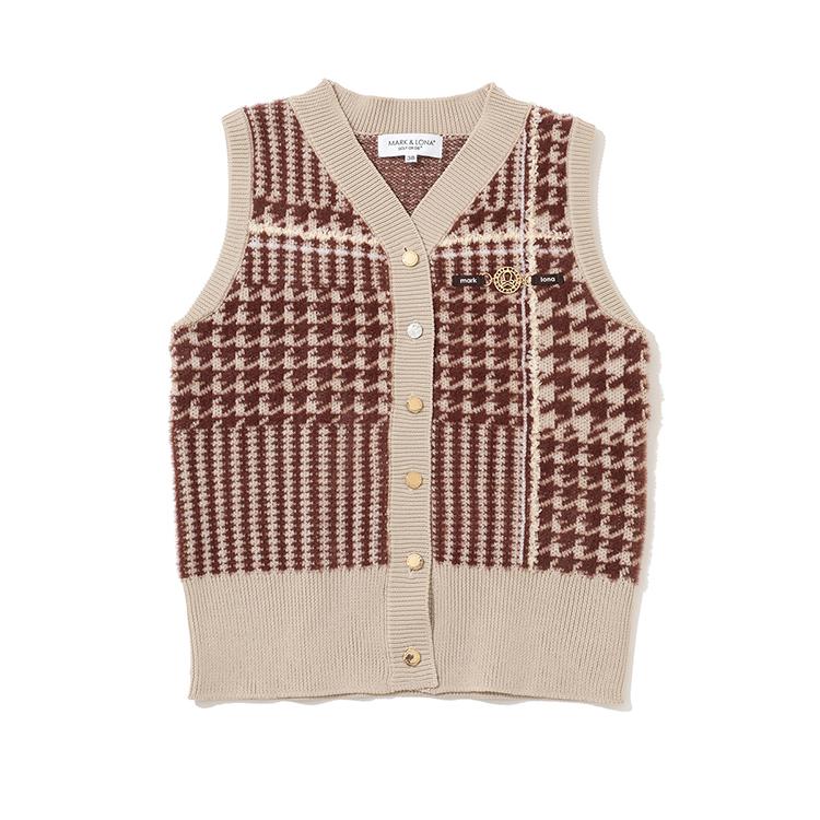 Makeuaenlona W Gn Hound Pattern Knit Vest Lr3Iv04F