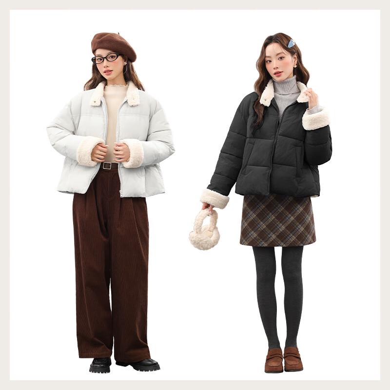 MJ STYLE Women's Stand Collar Loose Fit Padded Jacket