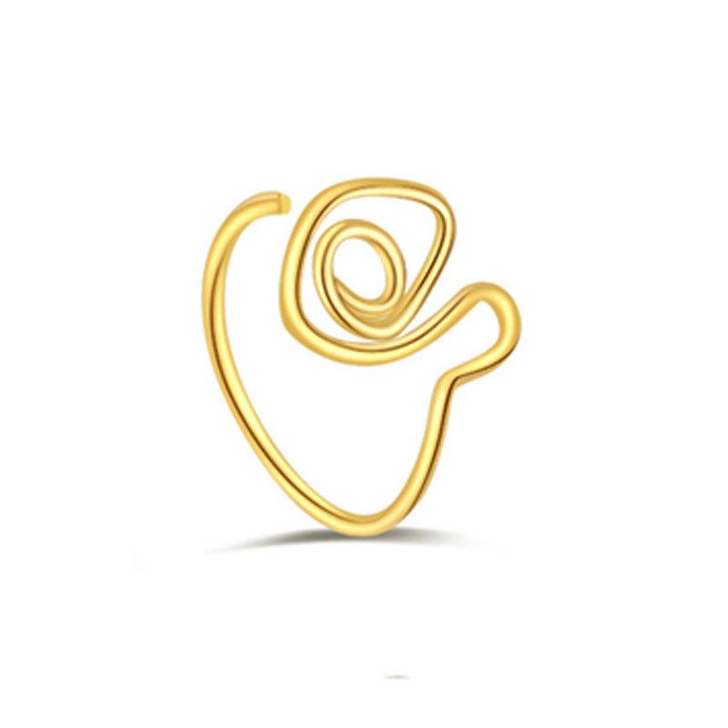 Winding Special-Shaped Nose Ring Music Note Love Shape Design Gold Special-Shaped Niche Nose Ring Ear Cartilage Clip
