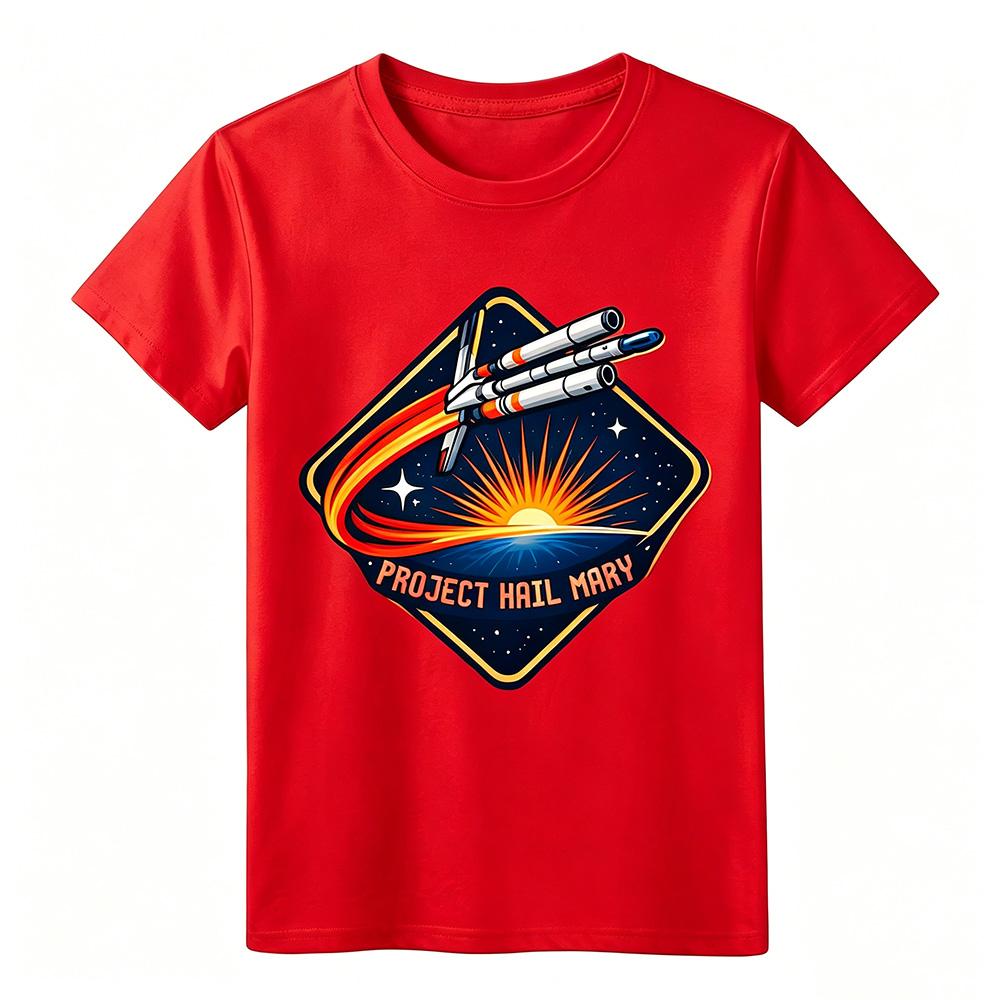 Unisexs Tshirt Project Hail Mary Space Rocket Print TShirt Casual SciFi NovelInspired Short Sleeve Top for Unisexs and Unisexs