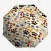 1pc Dog-themed fabric with bones and paw prints. Umbrella with Plastic Handle,Suitable for All Seasons UmbrellaPT593