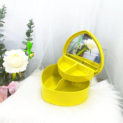 Hair Accessories Box Jewelry Storage With Mirror Pink Hair Clips Rubber Band Organiser For Girls Children Portable Travel Case