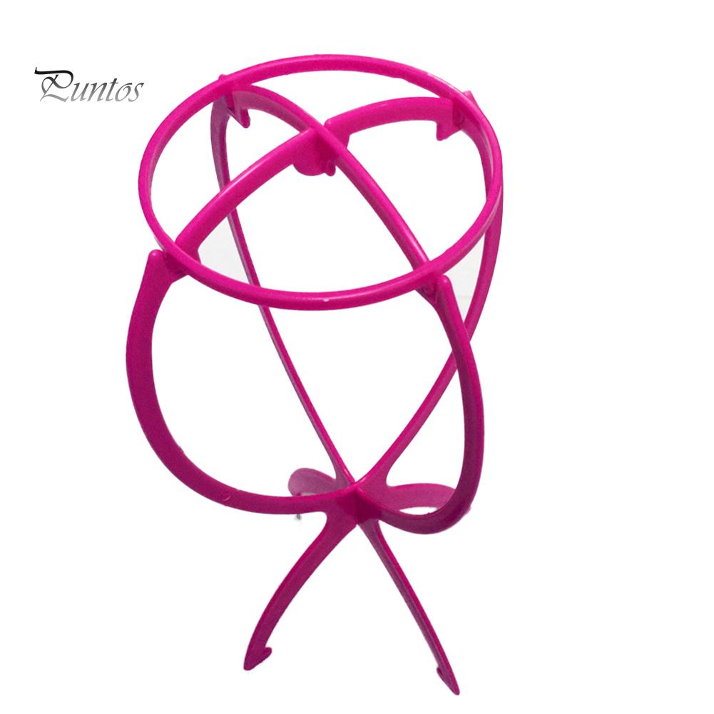 Puntos Portable Solid Color Wigs Display Stand Head Mannequin Hair Hat Hairpiece Holder