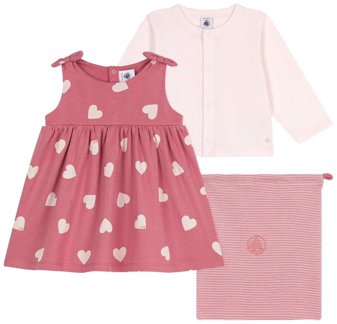 

Baby set A0COQ 12 months 74cm [Petit Bateau] 2-piece Pink/Multicolor