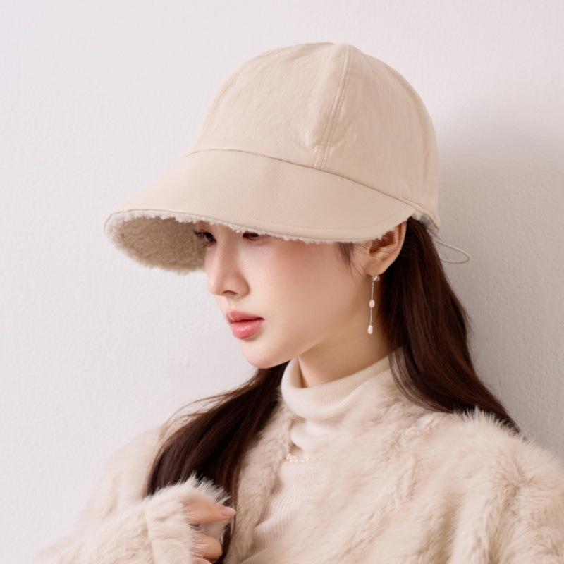 Directly from the manufacturer Winter velvet warm retro leather cap Women's versatile face small ladies hat