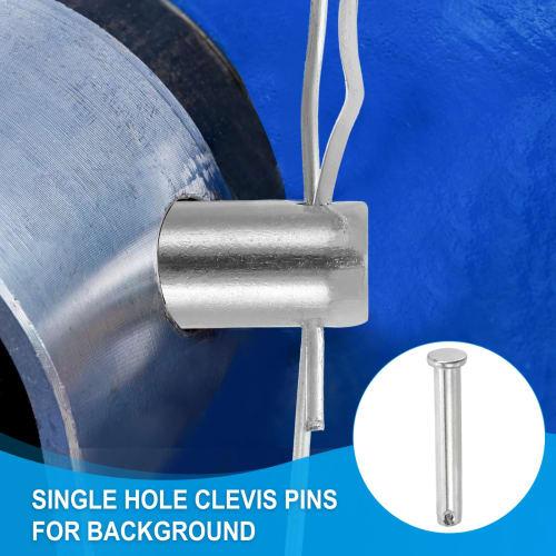 PATIKIL Clevis Pins, 4pcs, 8mm X 45mm, Single Hole, 304 Stainless Steel, Flat Head Pins for Machinery, Furniture, and Lawn Mowers, Silver