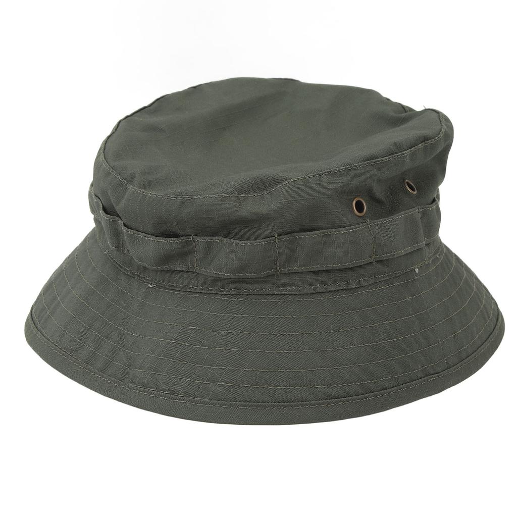 Boonie Hat with Adjustable Buckle Short Brim Waterproof Oxford Fabric Bucket Hat for Fishing Trips Jungle Army Green