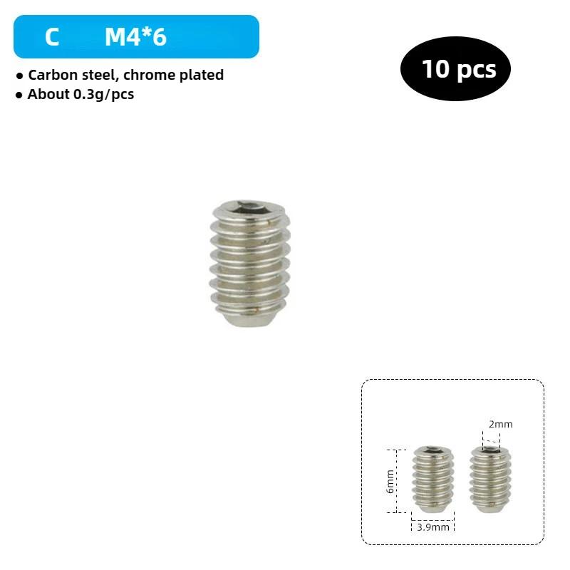 Lot de 10 Boulons Antidérapants pour Pédales de Vélo avec Jeu de Clés Décalées M4 Goujon en Acier Goupille Vis Set pour Pédales Hexagonales Vélo VTT Route