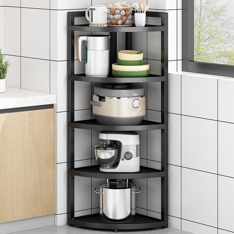 3-Tier Carbon Steel Corner Kitchen Pot Rack