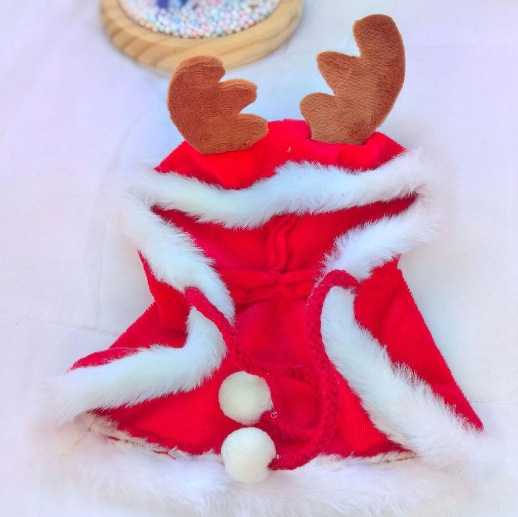 Labubu 17cm Christmas Reindeer Outfit: Cape & Sweater Set for Doll